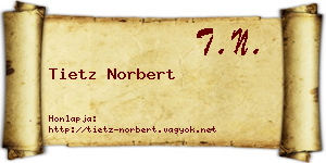 Tietz Norbert névjegykártya